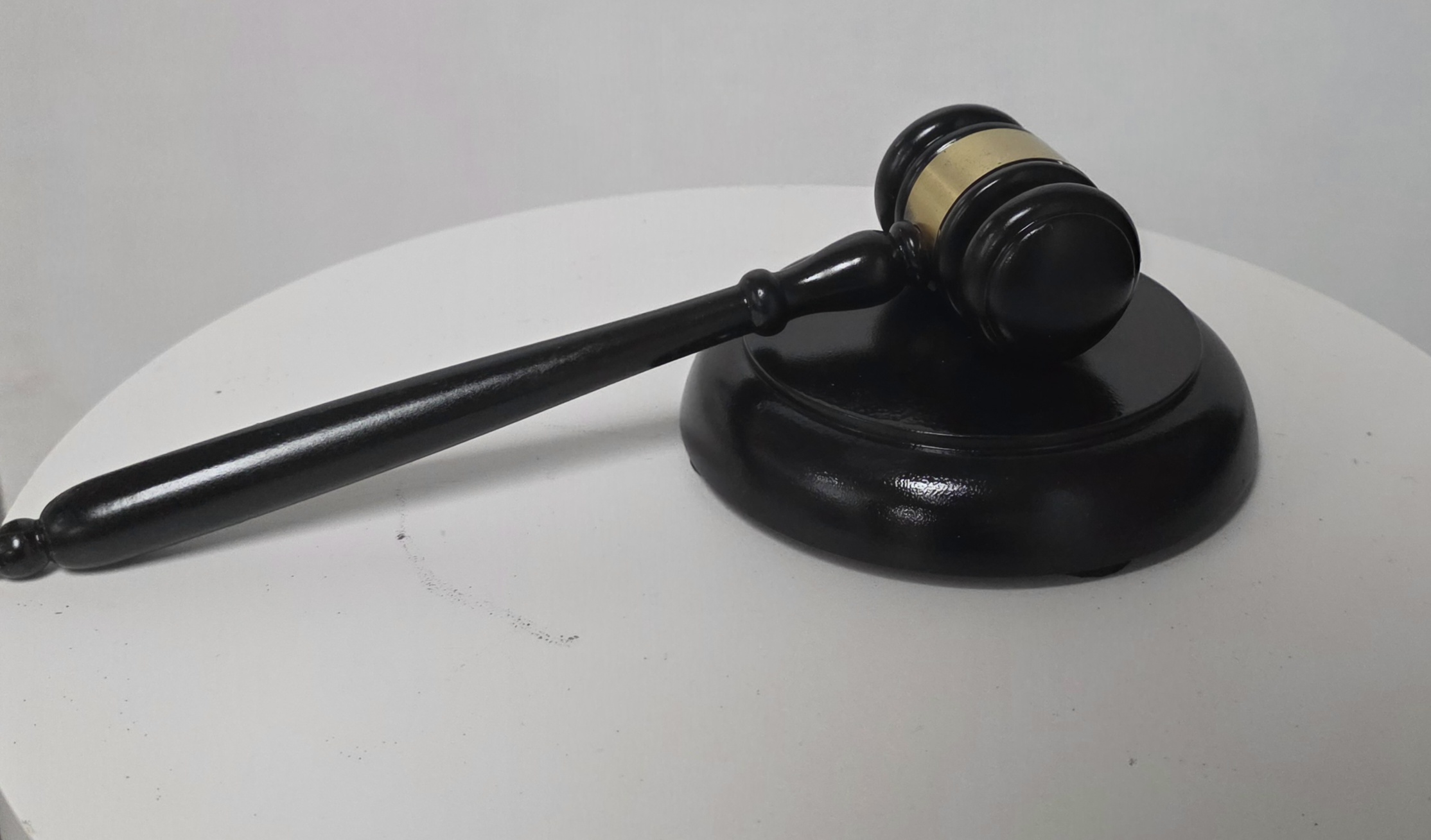 Black wooden gavels with bases