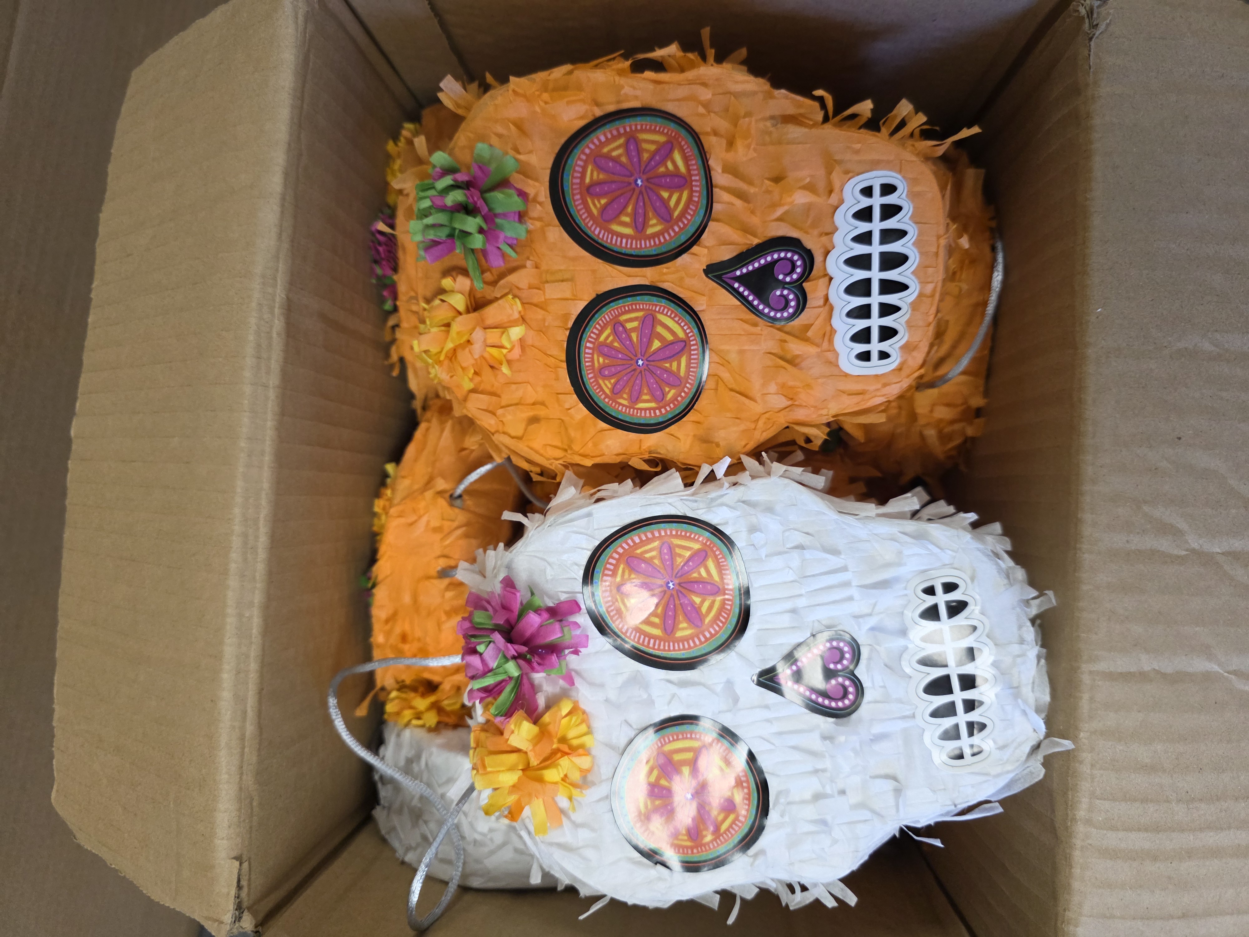 Mini sugar-skull piñatas